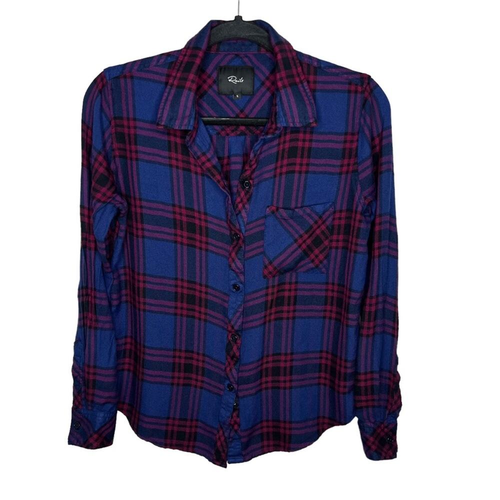 Rails / Blue Red Plaid Long Sleeve Button Down / S - image 1